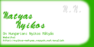 matyas nyikos business card